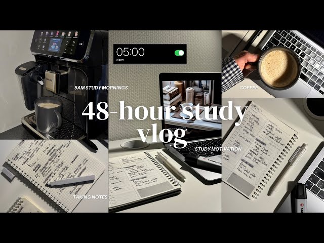 48-hour study vlog | 5AM wake up, productive mornings, studying, taking notes