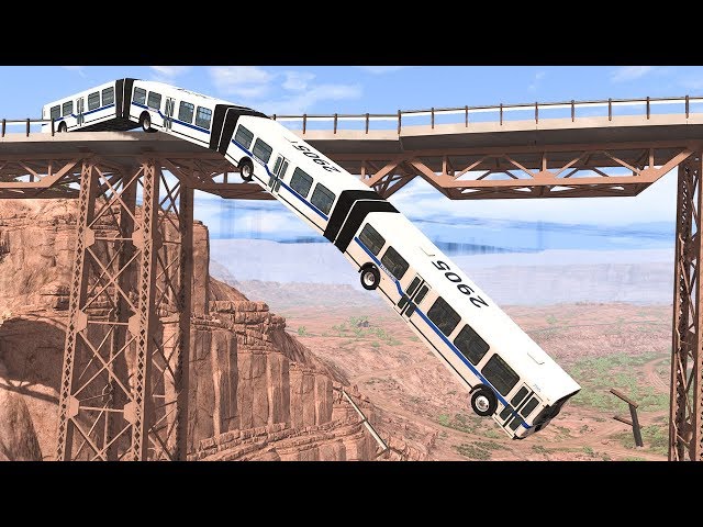 Collapsing Bridge Pileup Car Crashes #13 - BeamNG DRIVE | SmashChan