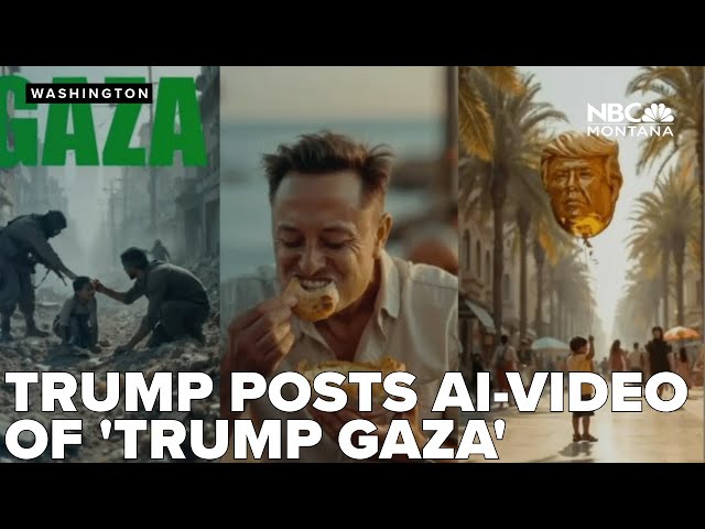 POTUS posts video of 'Trump Gaza,' which includes golden statues, balloons of him