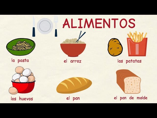 Aprender español: Los alimentos 🍎🧀🍩(nivel básico)