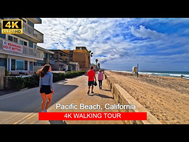 [4K] Exploring Pacific Beach (PB) in San Diego, California - Relaxing Walking Tour