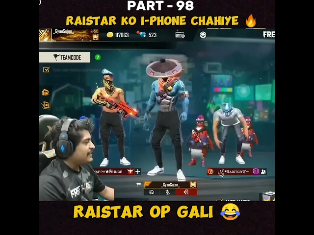 Raistar Ko i Phone Challenge 🤯🔥 Part - 98 Raistar And Gyan Gaming Funny Moments 🤣#freefire #raistar