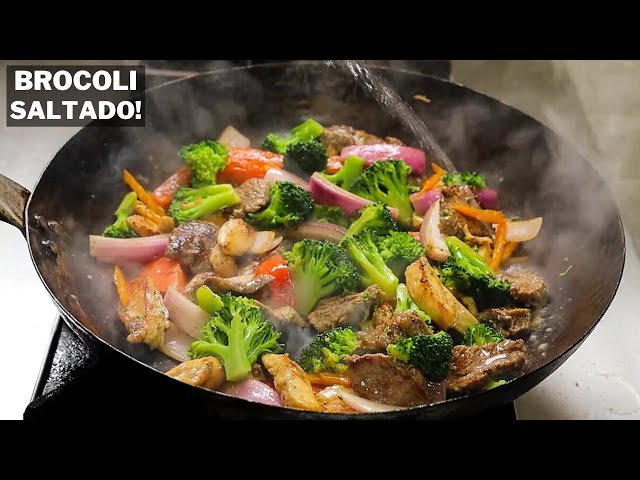 ¡UN CLÁSICO PERUANO! SALTADO DE BROCOLI CON CARNE Y POLLO | Abelca