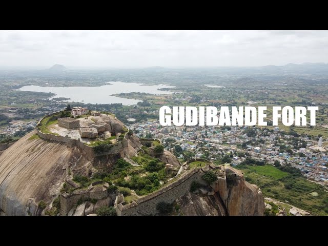 Gudibande Fort - 17th century fortress-hill of the Vijayanagara empire (4k drone video)