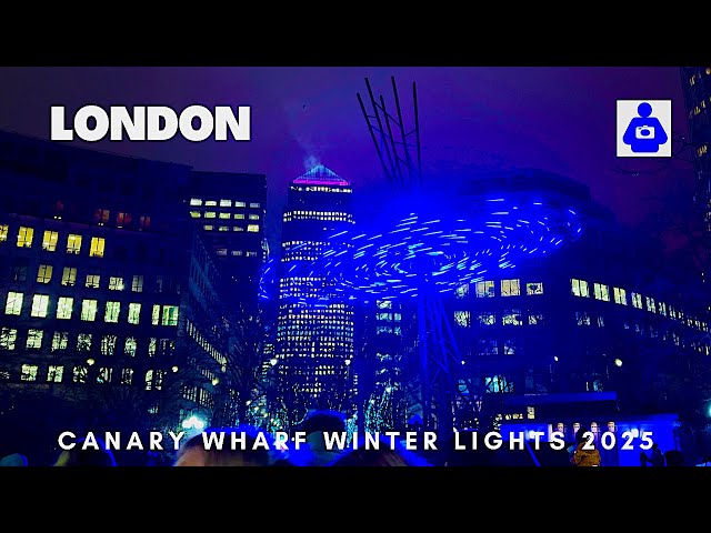 London Walk 🇬🇧 Canary Wharf Spectacular WINTER LIGHTS Festival 2025 | London Walking Tour [4K HDR]