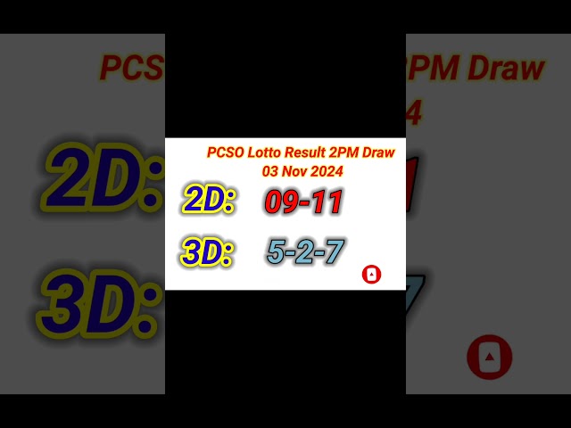 Lotto Result Today 2pm live draw 3 November 2024 Swertres Ez2 PCSO complete 2pm result today