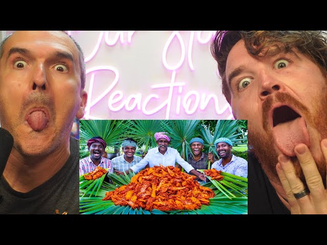 PALM LEAF CHICKEN | Chicken Fry Recipe Cooking In Village | REACTION!!