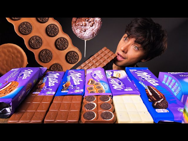 ASMR MILKA & OREO CHOCOLATE DESSERT MUKBANG | CHOCOLATE CANDY BARS PARTY (REAL EATING SOUNDS SHOW)