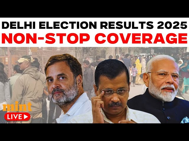 Delhi Election Results LIVE: BJP 48 | AAP 22 | Cong 0 | Live Vote Count | Delhi ECI Result 2025