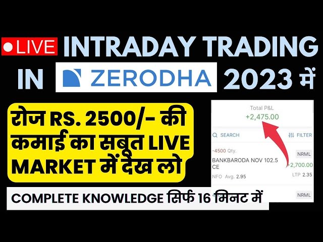 zerodha me intraday trading kaise kare, intraday trading in zerodha, intraday in zerodha kite