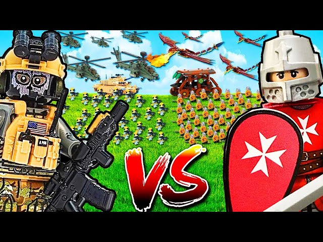 I built MODERN vs MEDIEVAL WAR in LEGO...