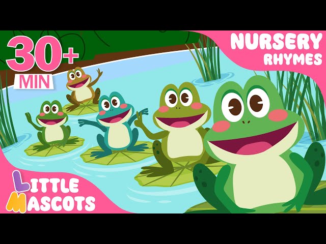 Five Little Speckled Frogs 🐸 | Animal Songs + more | Little Mascots Rhymes For Kids