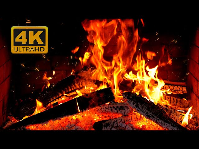 🔥 Fireplace 4K UHD! Fireplace with Crackling Fire Sounds. Fireplace Burning for Home