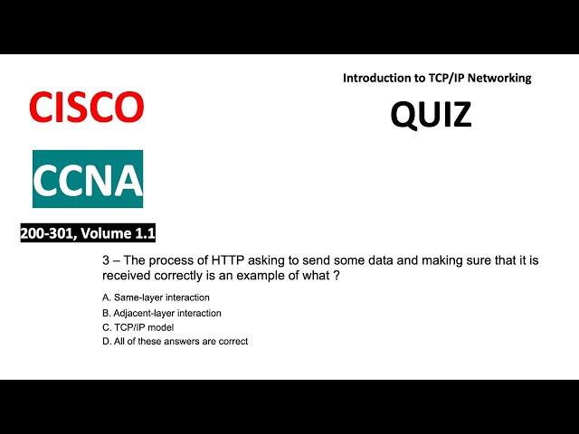 Cisco CCNA Quiz - Introduction to TCP/IP Networking