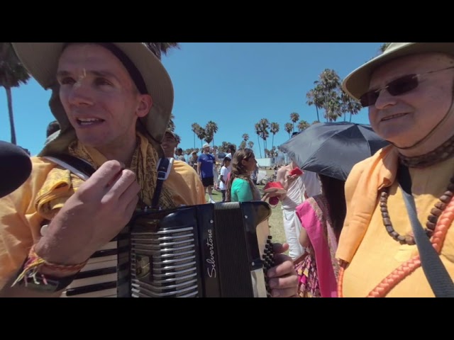 VR 180 3D Hare Krishna ISKCONLA Ratha Yatra Venice Beach 22 Chariots Festival interviews part 1