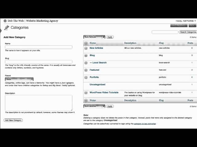 WordPress for Beginners Tutorial - Categories
