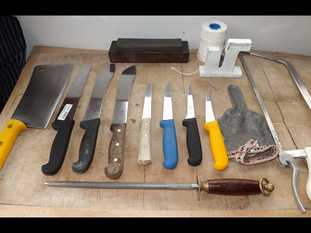 How To Sharpen A Butchers Knife.Butchers Tools Of The trade. #SRP