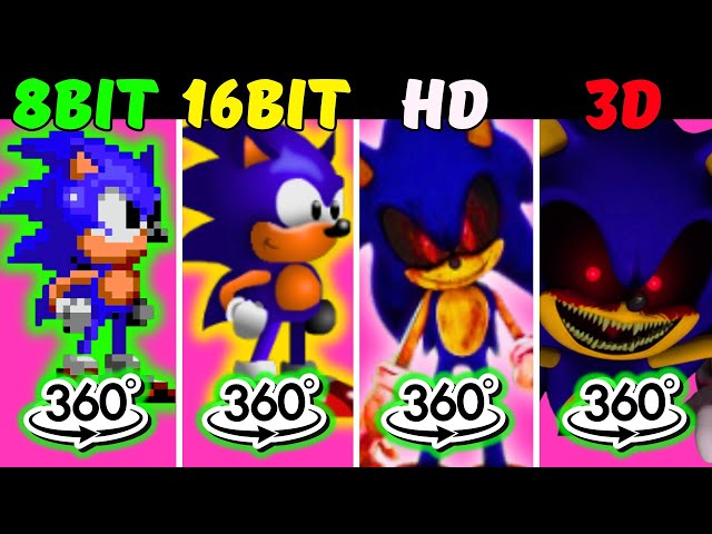 Shin Sonic Through the Ages 💫 8-BIT vs 16-BIT vs HD vs 3D Mind-Blowing Transformation! 360 VR Video