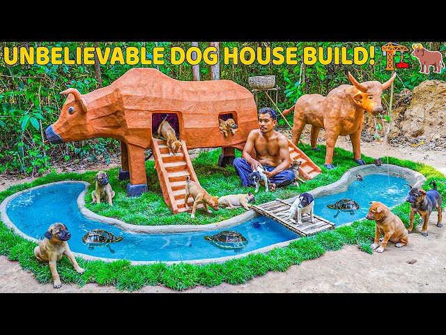 I Built a GIANT Bull House for Rescue Puppies! 🐂🏠🐶 Unbelievable Transformation!