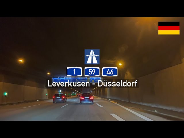 Driving in Germany: Autobahn A1, A59 & A46 from Leverkusen to Düsseldorf City