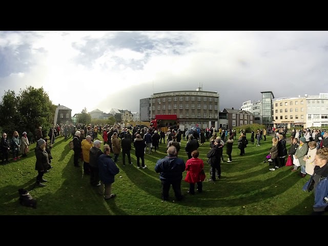 The People´s voices first outdoor meeting in Reykjavik Iceland