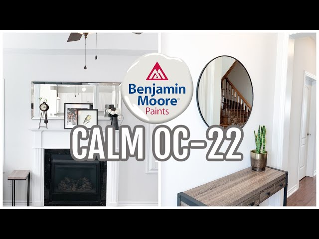 OFF WHITE INTERIOR PAINT COLLECTION | BENJAMIN MOORE CALM OC-22 | BEFORE & AFTER ROOM TRANSFORMATION