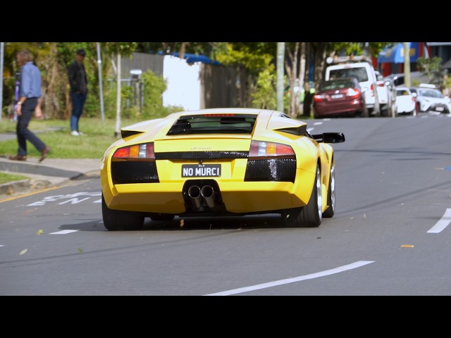 Exotic Supercars Leaving Cars and Coffee Brisbane| Ferrari 296 GTB | Lamborghini Murciélago | BMW i8