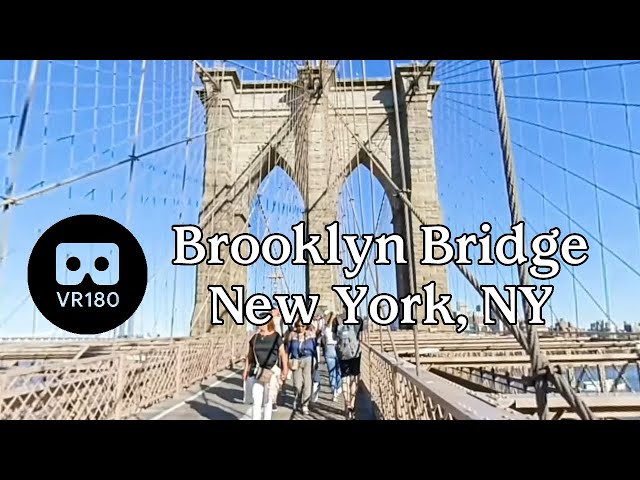 [VR180] Walking up Brooklyn Bridge - New York City