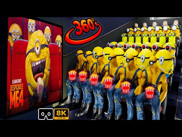 Despicable Me 4 in 360° | Mega Minions at CINEMA watching Minions at CINEMA HALL | VR 360 8K Video