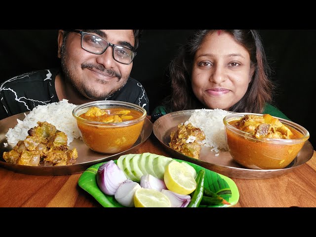 Eating Show - Rice, Chicken Er Lal Jhol, Kumro Posto, Salad | Poulami eating show | mukbang