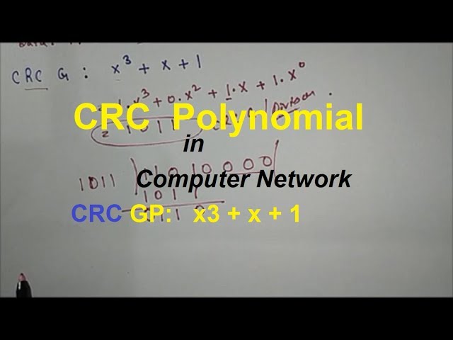 crc polynomial in computer networks | crc polynomial error detection | Computer Network Series