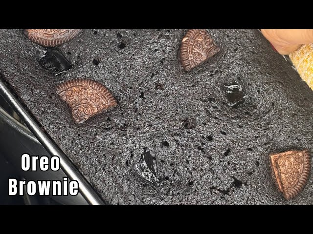 Oreo brownie recipe eggless | How to make brownies without oven | Eggless fudgy brownies