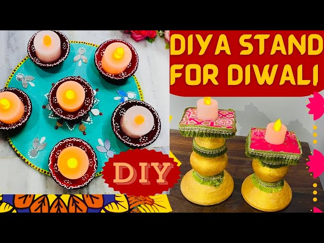 DIY Diwali Decor/ Diya Stand Making at home/Diwali Decoration ideas#diyadecorationideas