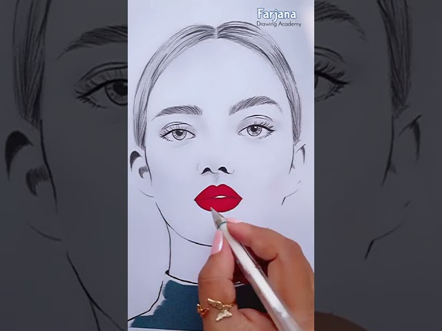 How to Draw Lips Easily  #CreativeArt  #Shorts