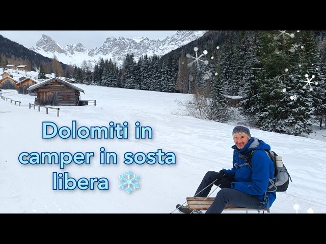 DOLOMITES in camper in winter - FREE parking! Val di Fassa