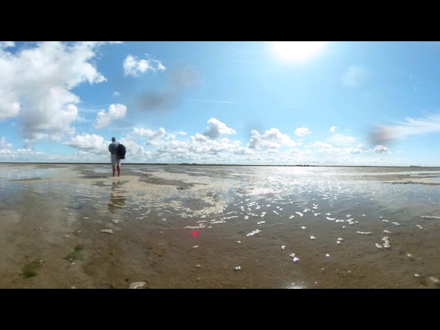 Auflaufende Flut bei Hilgenriedersiel als 360°-Video - www.geolinde.musin.de