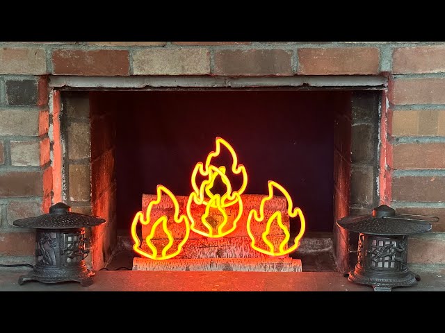 DIY Neon Fireplace Insert - NEW idea in Fireplace Decor!