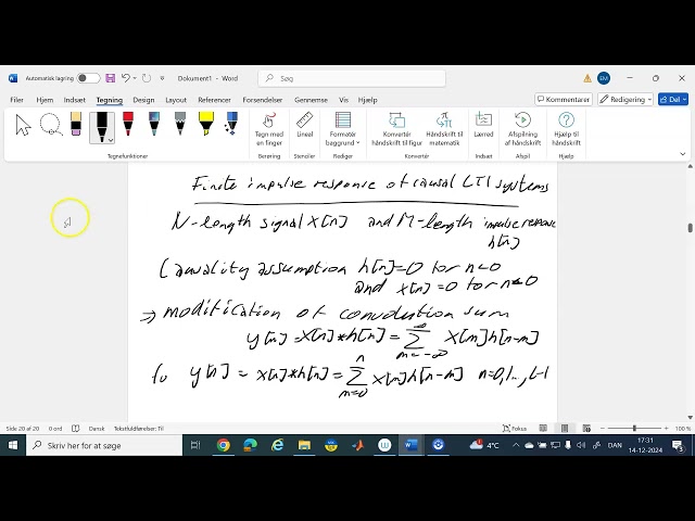 Linear system analysis Linear Convolution 14-12-2024