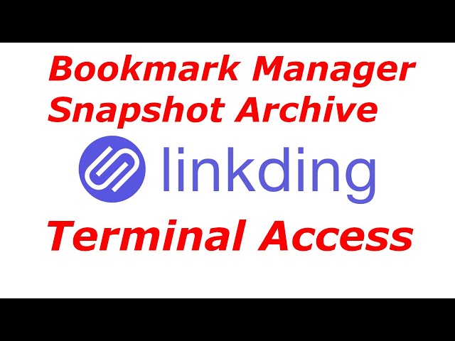 linkding - Bookmark Manager with Snapshot Archive - Linux Selfhosted