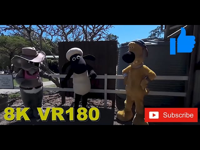 8K VR180 3D Shaun the Sheep and Bitzer Gold Coast Australia (Travel videos, ASMR/Music 4K/8K)