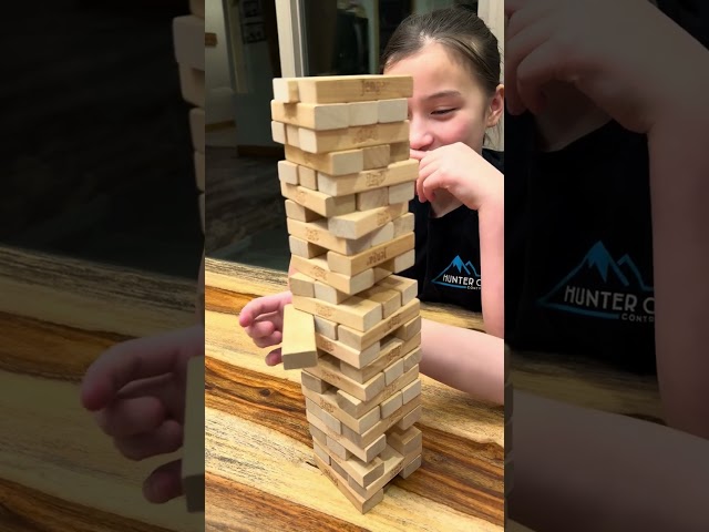 🌈CUTE Girls Playing The Ultimate Jenga Move! Educational Game for Kids #jenga #game #educational