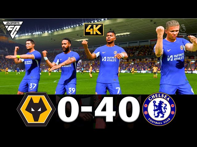 FC24 - Messi, Ronaldo, Mbappe, Neymar All Stars | Wolves vs Chelsea 0-40 | 4K HDR 60FPS PS5 Gameplay