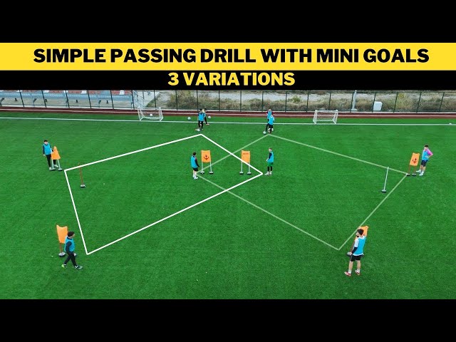 Simple Passing Drill with Mini Goals | 2 Variations | Football/Soccer Training