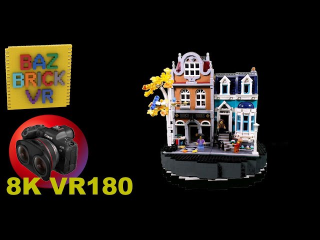 8K VR180 3D BazBrickVR S01E02 - Lego set 10270 Bookshop review (Travel/Lego ASMR/Music 4K/8K)