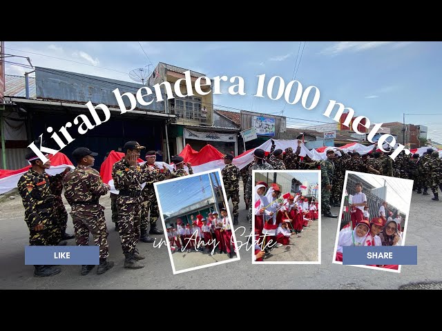 Bendera merah putih terpanjang 1000 meter membentang di kirab merah putih di Randudongkal