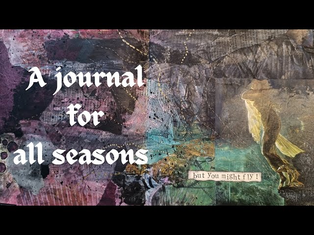 Self care journaling with paint and collage