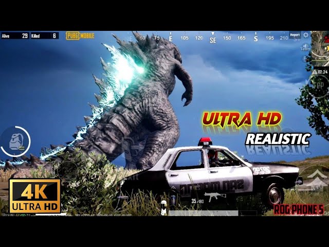 GODZILLA ULTRA HD REALISTIC GRAPHICS ON ROG PHONE 5 / 4K GRAPHICS PUBG MOBILE