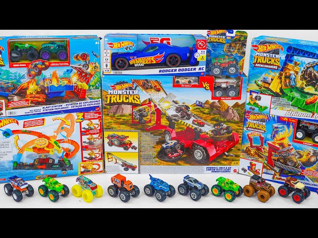 Hot Wheels Collection Unboxing Review ASMR | Hot Wheels Monster Trucks Blast Station Playset