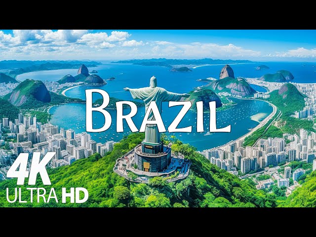 FLYING OVER BRAZIL (4K UHD) - Relaxing Music Along With Beautiful Nature - 4K Video Ultra HD