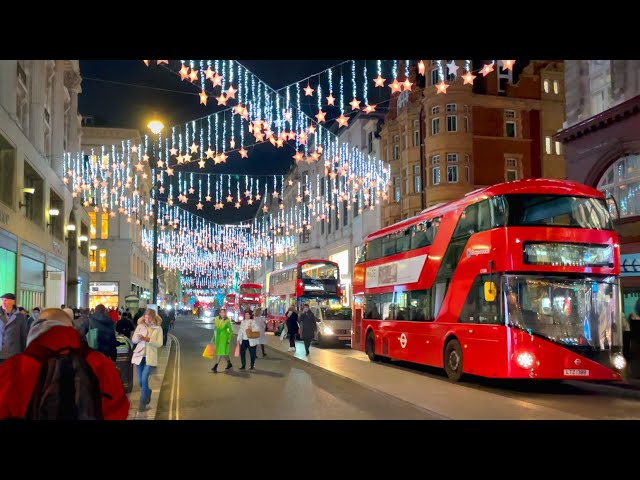 Central London Walk 🌟 Leicester Square to Oxford Street at Christmas in 4K HDR